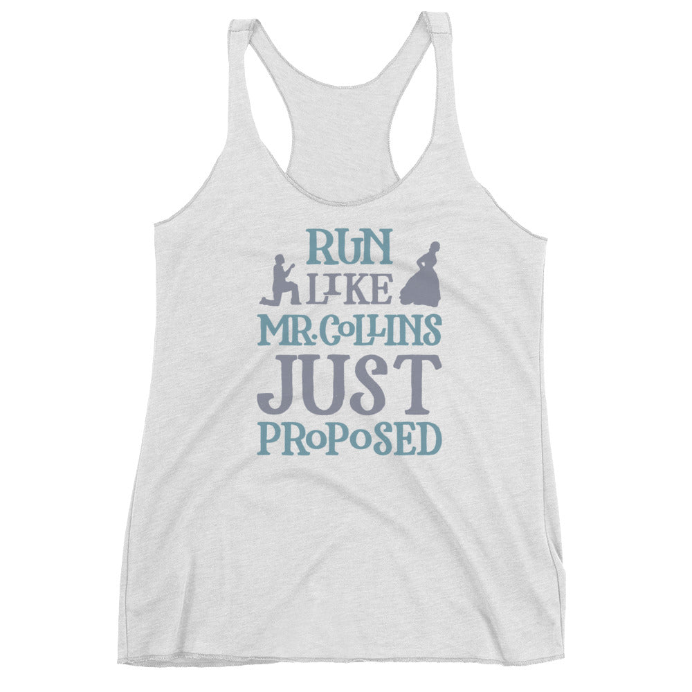 Run Like Mr. Collins Just Proposed Tri-Blend Tank Top