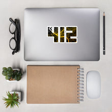 Load image into Gallery viewer, 412 Black and Yellow Pittsburgh Map Sticker