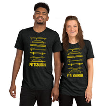Load image into Gallery viewer, Pittsburgh Bridges Silhouettes Tri-Blend T-Shirt