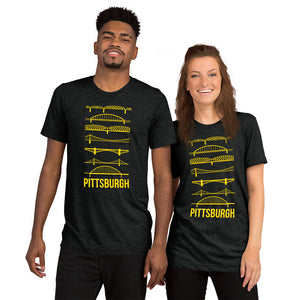 Pittsburgh Bridges Silhouettes Tri-Blend T-Shirt