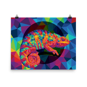 Geo Chameleon Poster