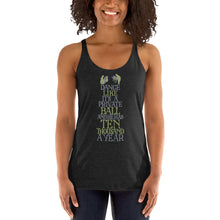 Load image into Gallery viewer, Dance Like He has Ten Thousand a Year Racerback Tri-Blend Tank Top