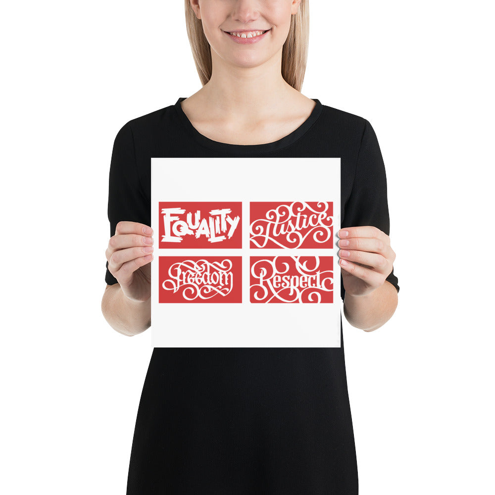 Four Reds Social Justice Poster