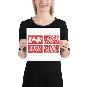 Four Reds Social Justice Poster