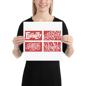 Four Reds Social Justice Poster
