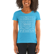Load image into Gallery viewer, Knitting Pattern Symbols Women&#39;s Tri-Blend T-Shirt
