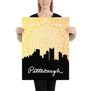 Pittsburgh Sunset Mandala Poster