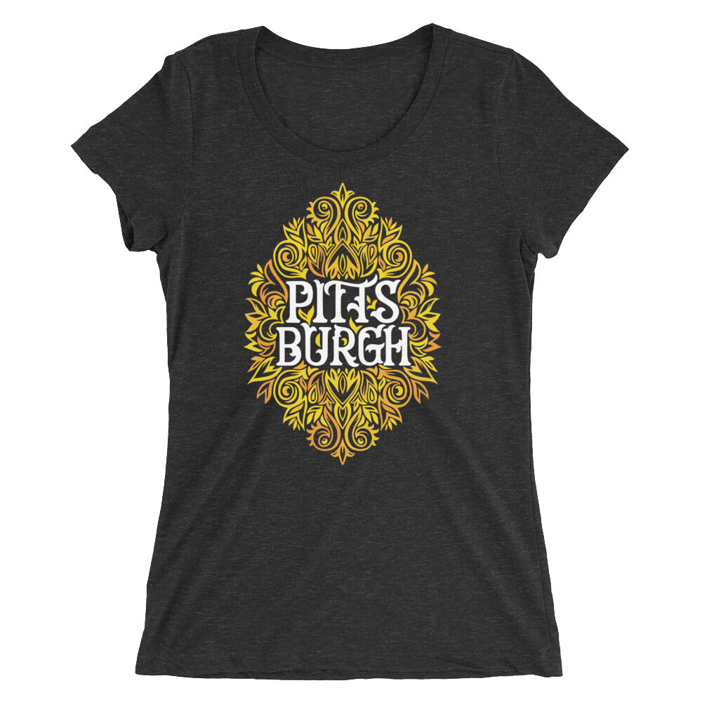 Pittsburgh Swirls Women's Cut Tri-Blend T-Shirt