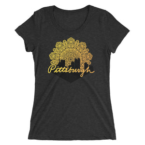 Pittsburgh Mandala Skyline Women's Tri-Blend T-Shirt