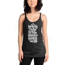 Load image into Gallery viewer, We Gladly Feast Racerback Tri-Blend Tank Top