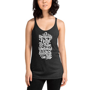 We Gladly Feast Racerback Tri-Blend Tank Top