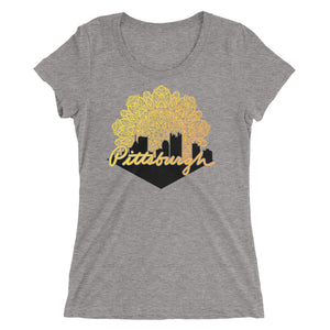 Pittsburgh Mandala Skyline Women's Tri-Blend T-Shirt