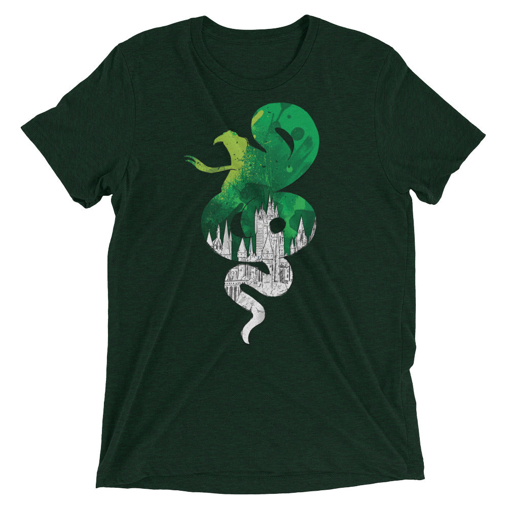 Slytherin House Castle Silhouette Unisex Triblend T-Shirt