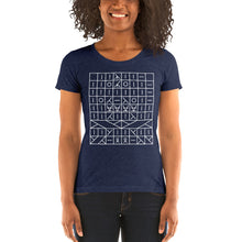 Load image into Gallery viewer, Knitting Pattern Symbols Women&#39;s Tri-Blend T-Shirt