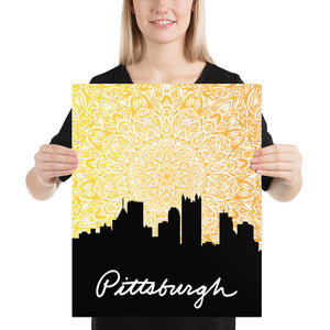 Pittsburgh Sunset Mandala Poster