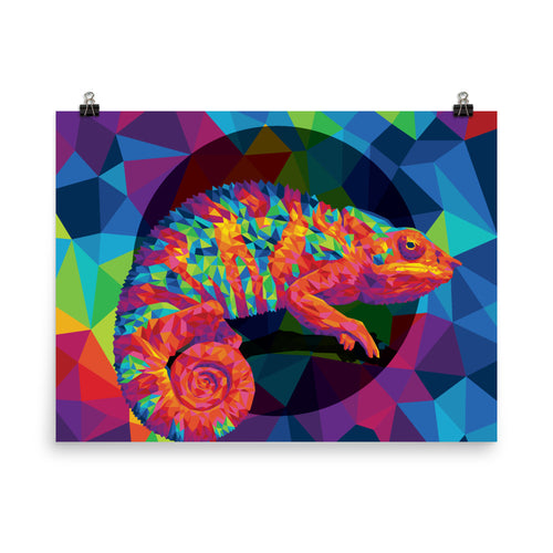 Geo Chameleon Poster