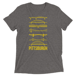 Pittsburgh Bridges Silhouettes Tri-Blend T-Shirt