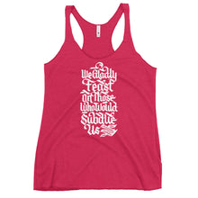 Load image into Gallery viewer, We Gladly Feast Racerback Tri-Blend Tank Top
