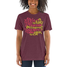 Load image into Gallery viewer, Hell Hath No Fury Like A Woman Interrupted Tri-Blend T-Shirt
