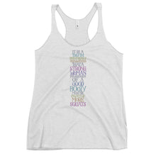 Load image into Gallery viewer, Must be in Want of More Squats Racerback Tri-Blend Tank Top