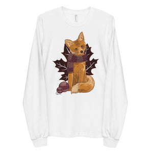 Fall Knitting Fox Long Sleeve T-shirt