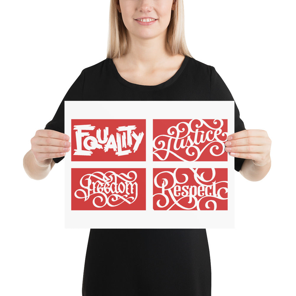 Four Reds Social Justice Poster