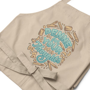 Penne for Your Thoughts Organic Cotton Apron