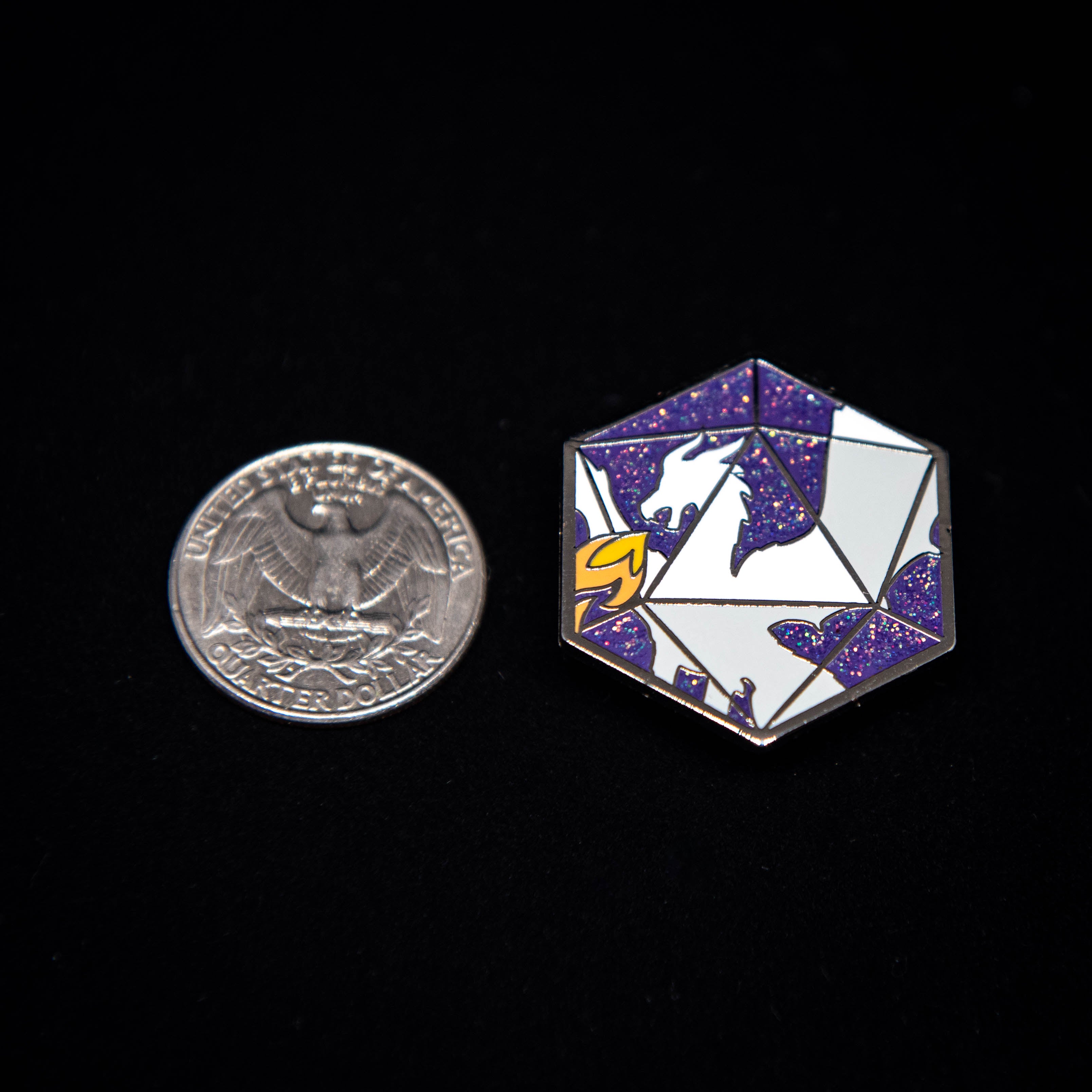 Dragon's D20 Enamel Pin