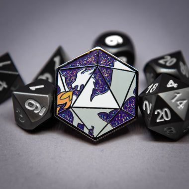 Dragon's D20 Enamel Pin