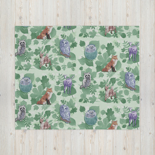 Woodland Critters Throw Blanket