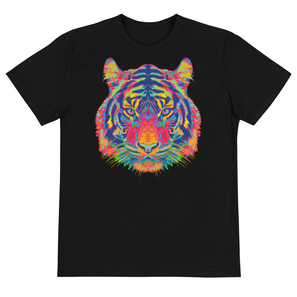 Rainbow Symmetrical Tiger Sustainable T-Shirt