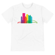 Load image into Gallery viewer, Pittsburgh Rainbow Pop Downtown Skyline Sustainable T-Shirt