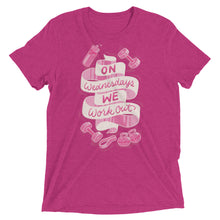 Load image into Gallery viewer, On Wednesdays We Work Out Unisex Tri-Blend T-Shirt