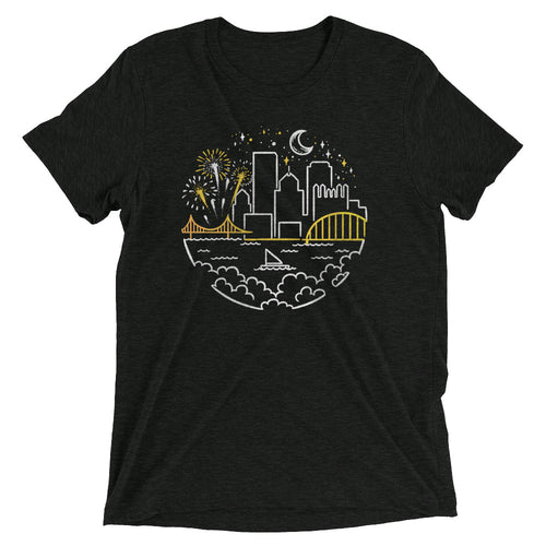 Pittsburgh Starry Skyline Tri-Blend T-Shirt