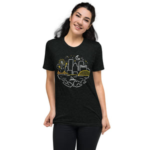 Pittsburgh Starry Skyline Tri-Blend T-Shirt