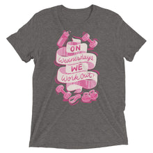 Load image into Gallery viewer, On Wednesdays We Work Out Unisex Tri-Blend T-Shirt