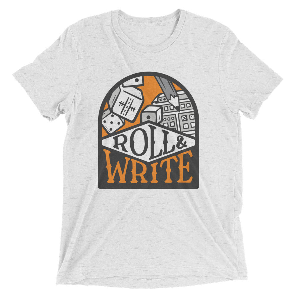 Roll and Write White Unisex Tri-Blend T-Shirt