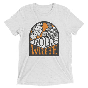 Roll and Write White Unisex Tri-Blend T-Shirt