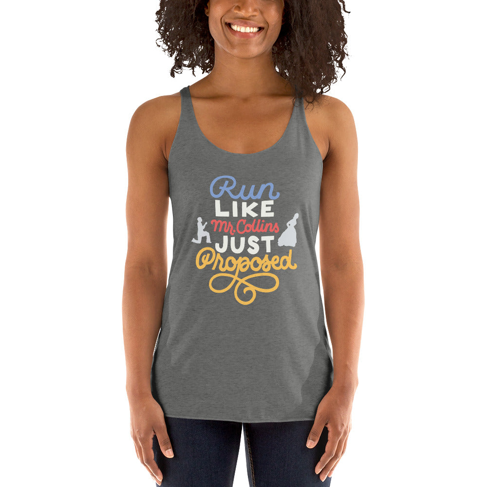 Run Like Collins Just Proposed Women's Racerback Tank