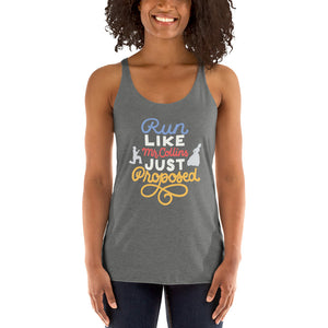 Run Like Collins Just Proposed Women's Racerback Tank