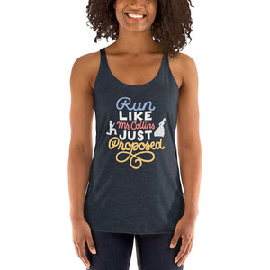 Run Like Collins Just Proposed Women's Racerback Tank